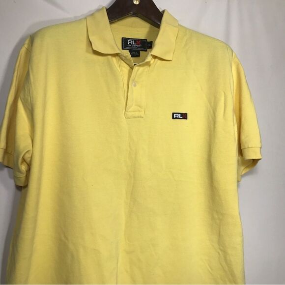 RLX Ralph Lauren Polo Shirt Yellow Casual Short Sleeve Mens Large - Picture 3 of 5